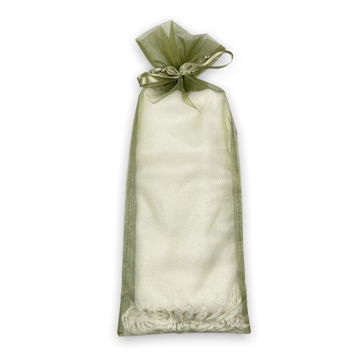 Olive Pashmina Organza Bag