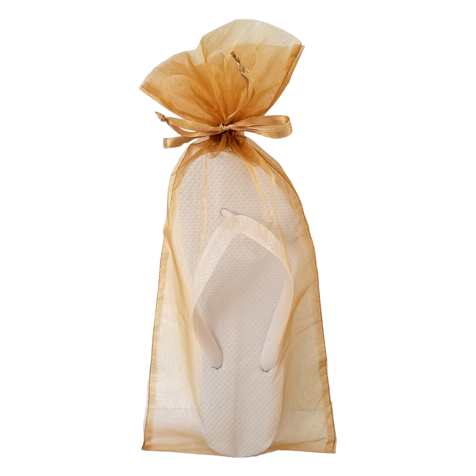 Gold Flip Flop Organza Bag