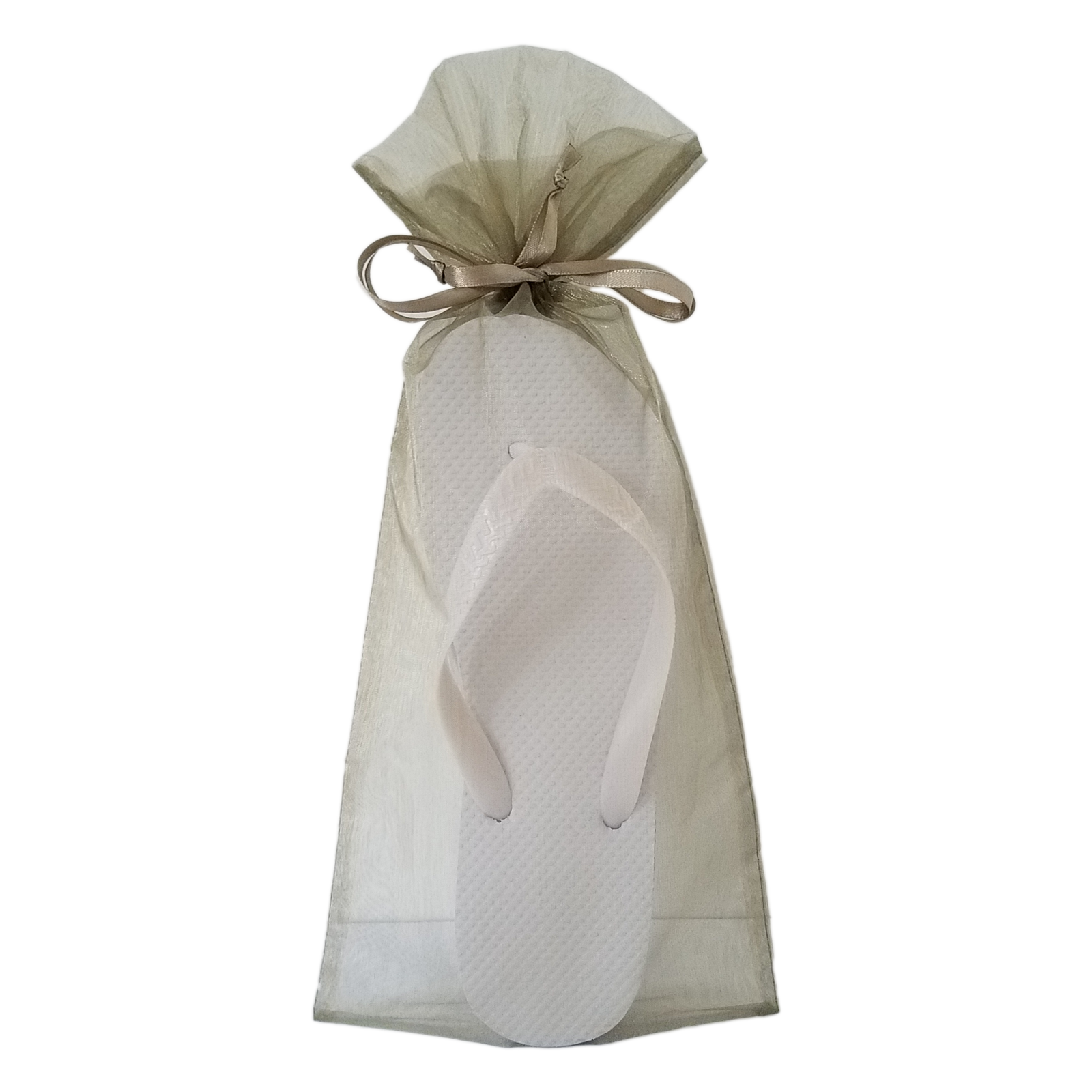 Olive Flip Flop Organza Bag