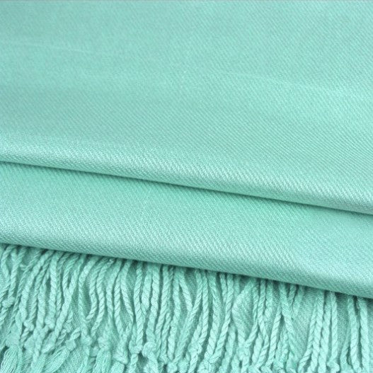 10 Pashmina Mint Shawls & Band - Bridesmaid Pashmina, Wedding Favors, Bridal Shower