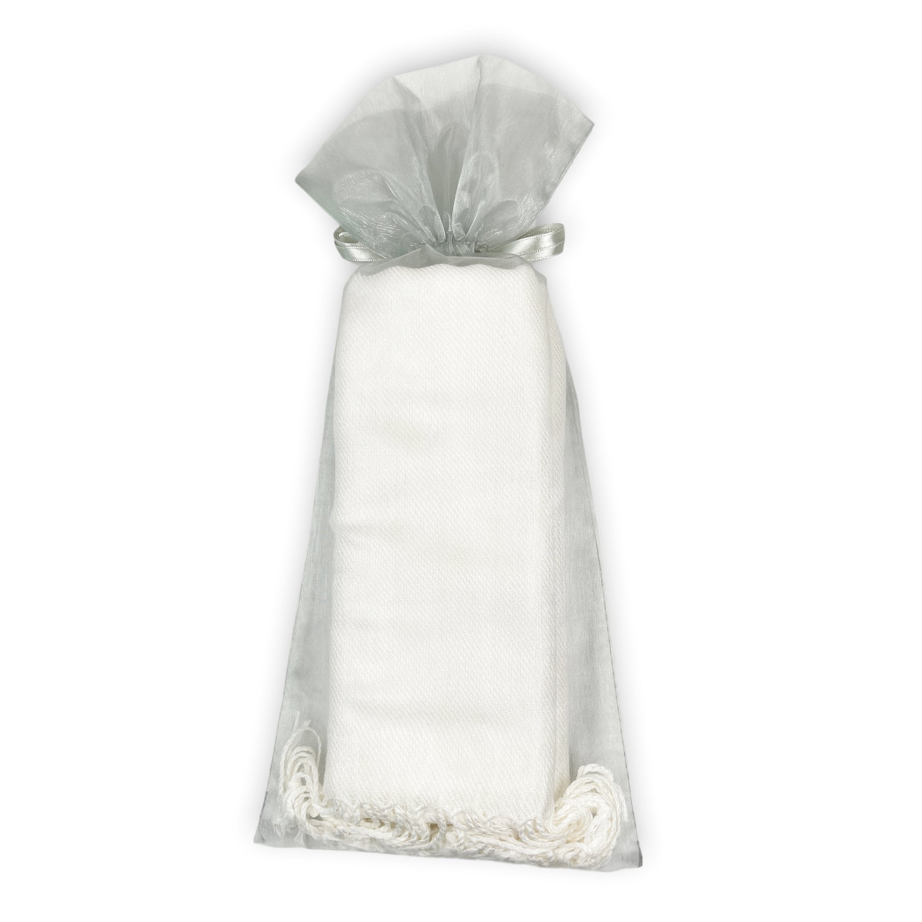 Silver Pashmina Organza Bag
