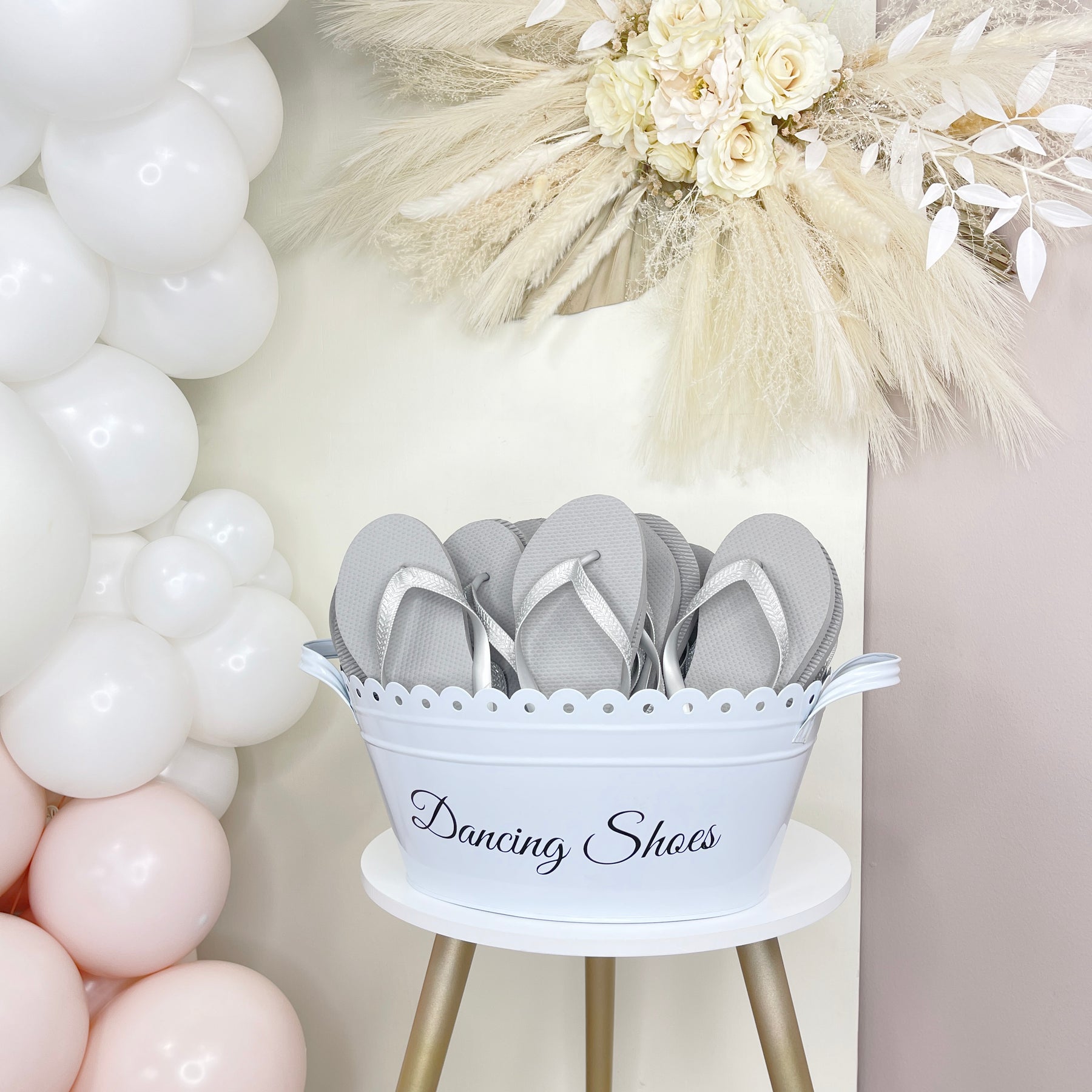 Silver Flip Flops in Bulk, 20 Pairs