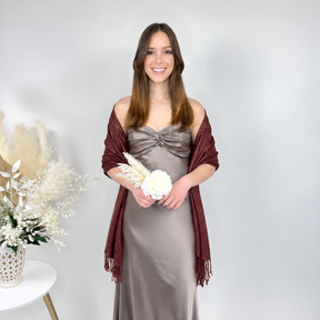 Burgundy Metallic Pashmina Scarf