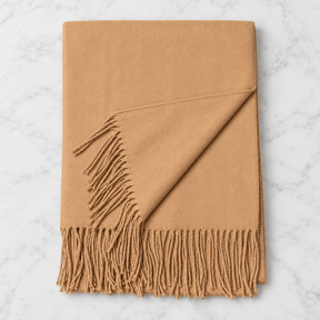 Cashmere Feel Pashmina Camel & Ivory 14 PCS