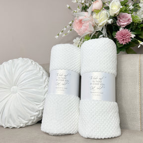White Luxe Bulk Blanket Wedding Favor