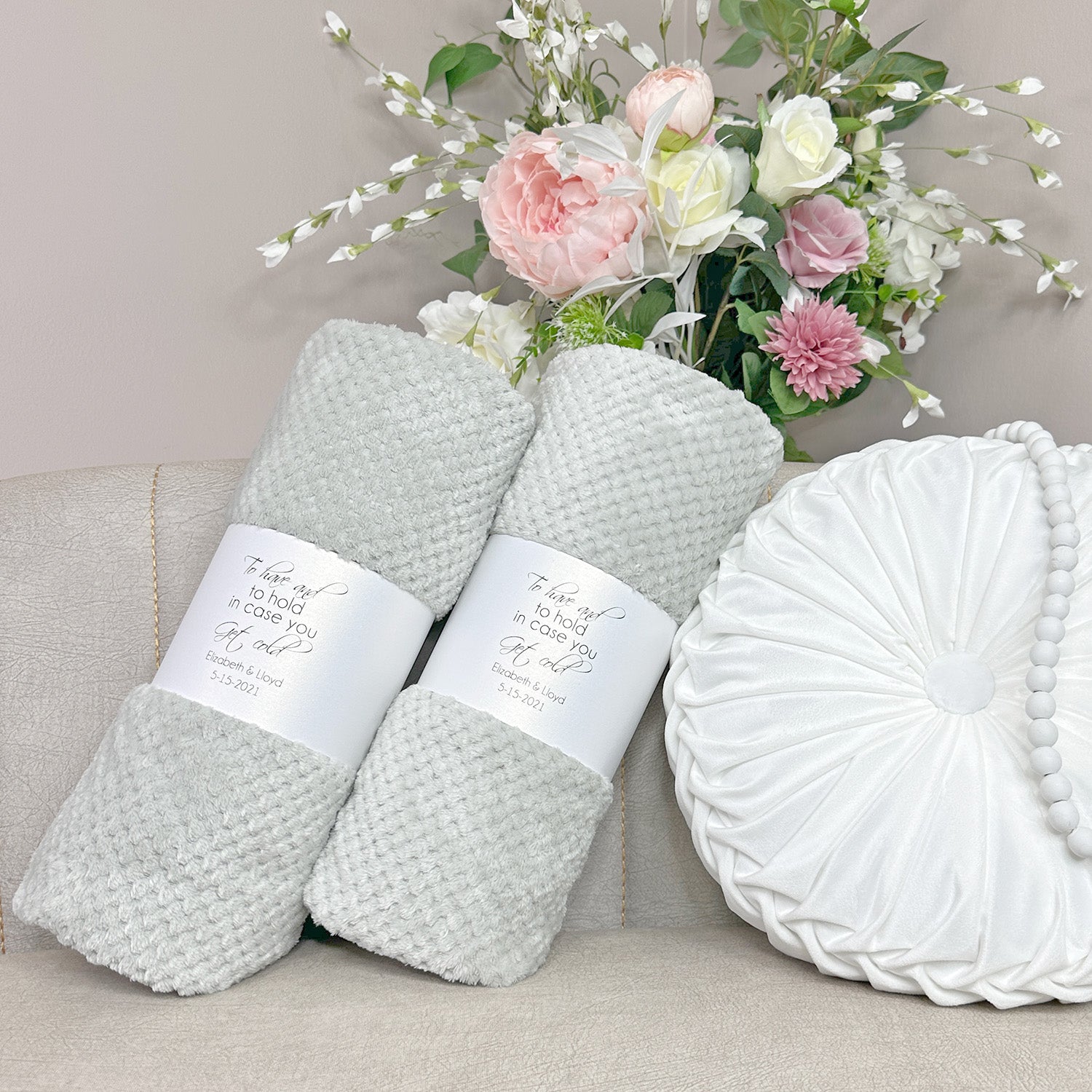 Silver Luxe Blanket Wedding Favor