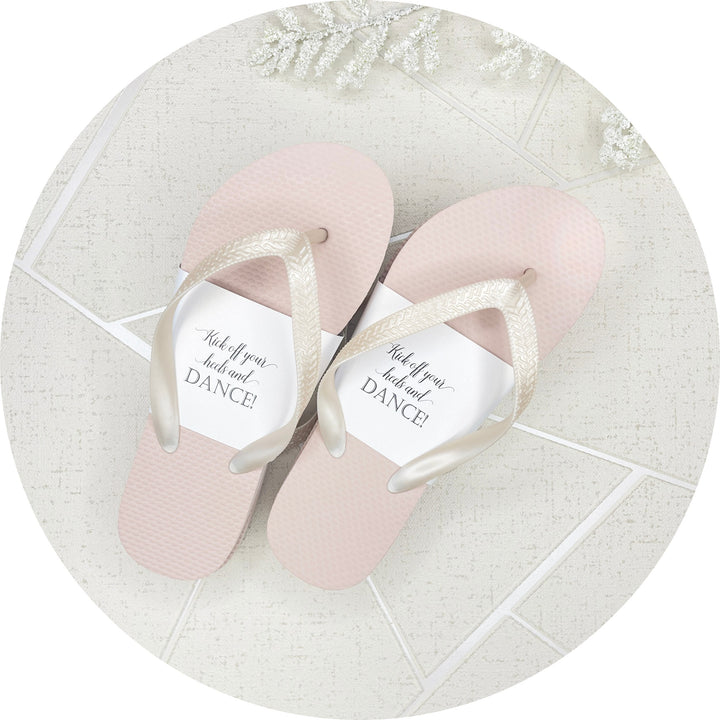 Wedding Flip Flops with Personalized Tag - Set of 6 (Black) - Famous Favors