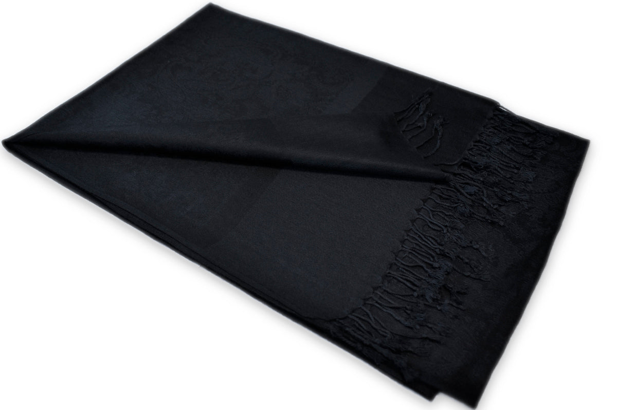 Black Paisley Pashmina Scarf