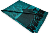 Turquoise Black Paisley Pashmina Scarf