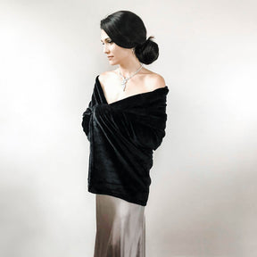 Black Plush Fleece Blanket Wedding Favor
