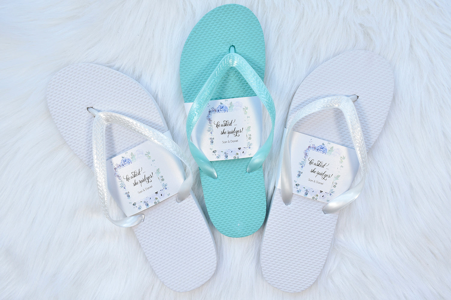 Tiffany Blue Flip Flops in Bulk, 24 Pairs