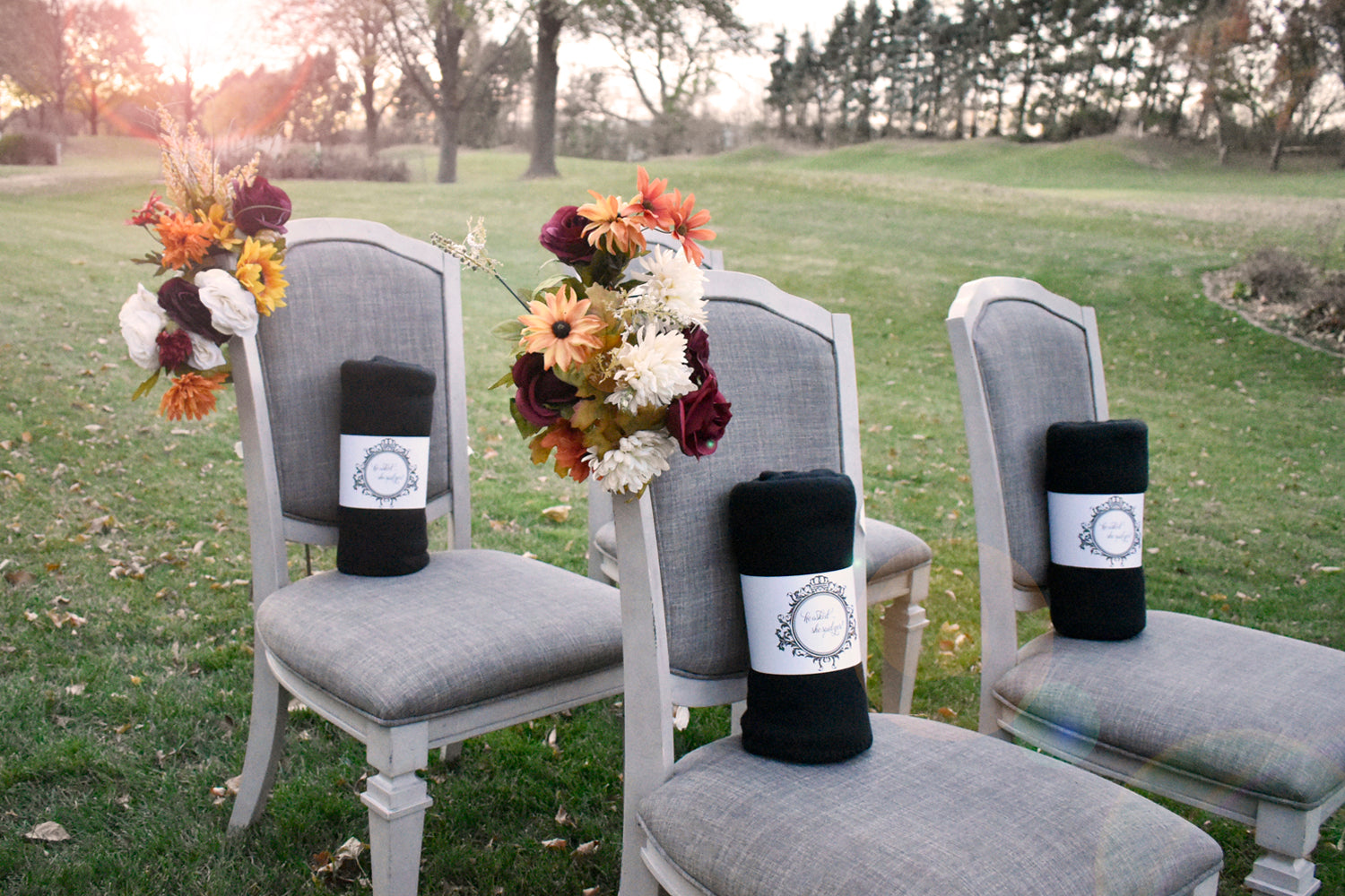 Black Polar Fleece Bulk Blanket Wedding Favor