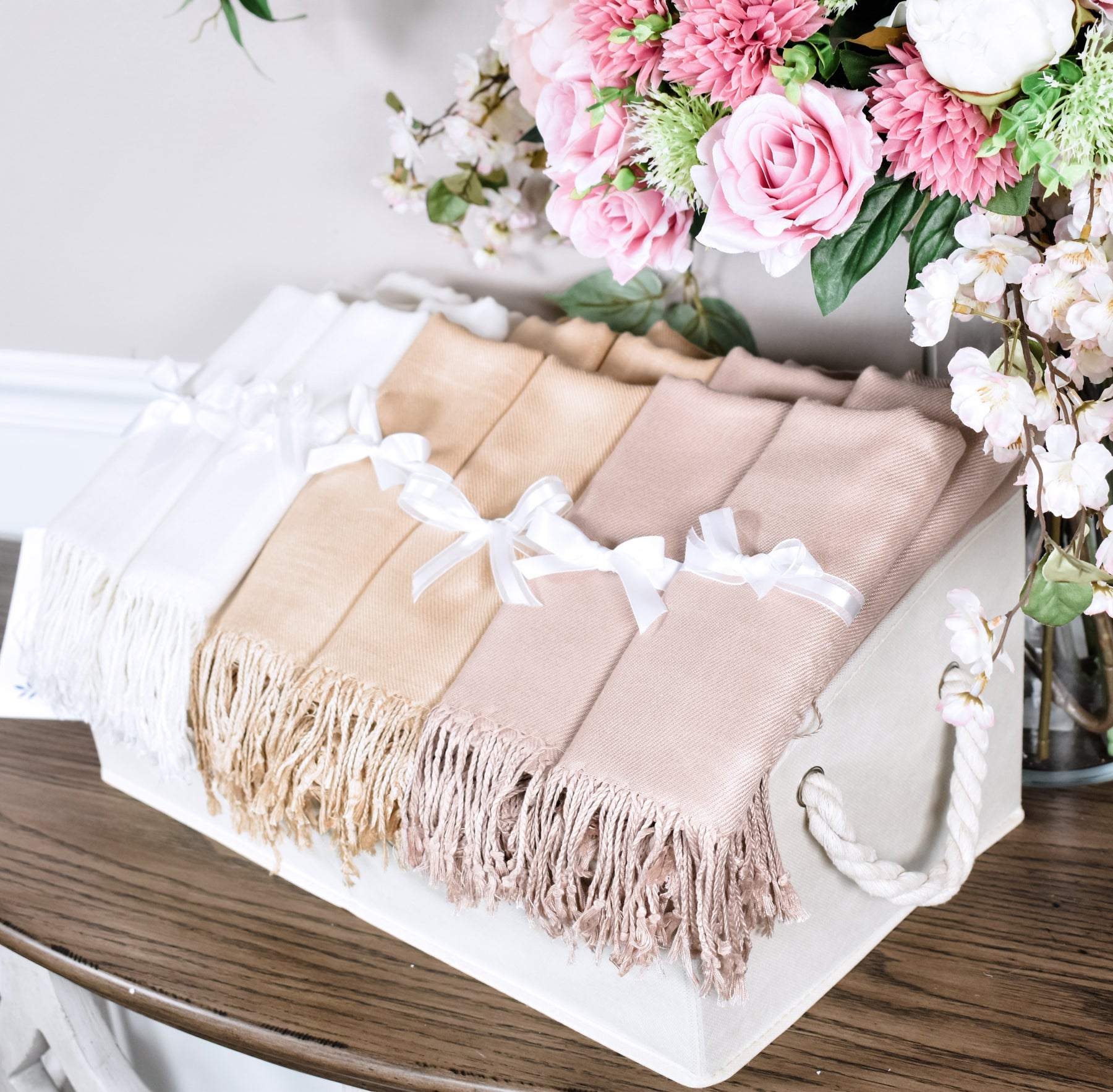 Private Island Party Monogrammed Pashmina | Wedding Shawls | Bridesmaid Shawls | (Fonts in Picture Gallery)