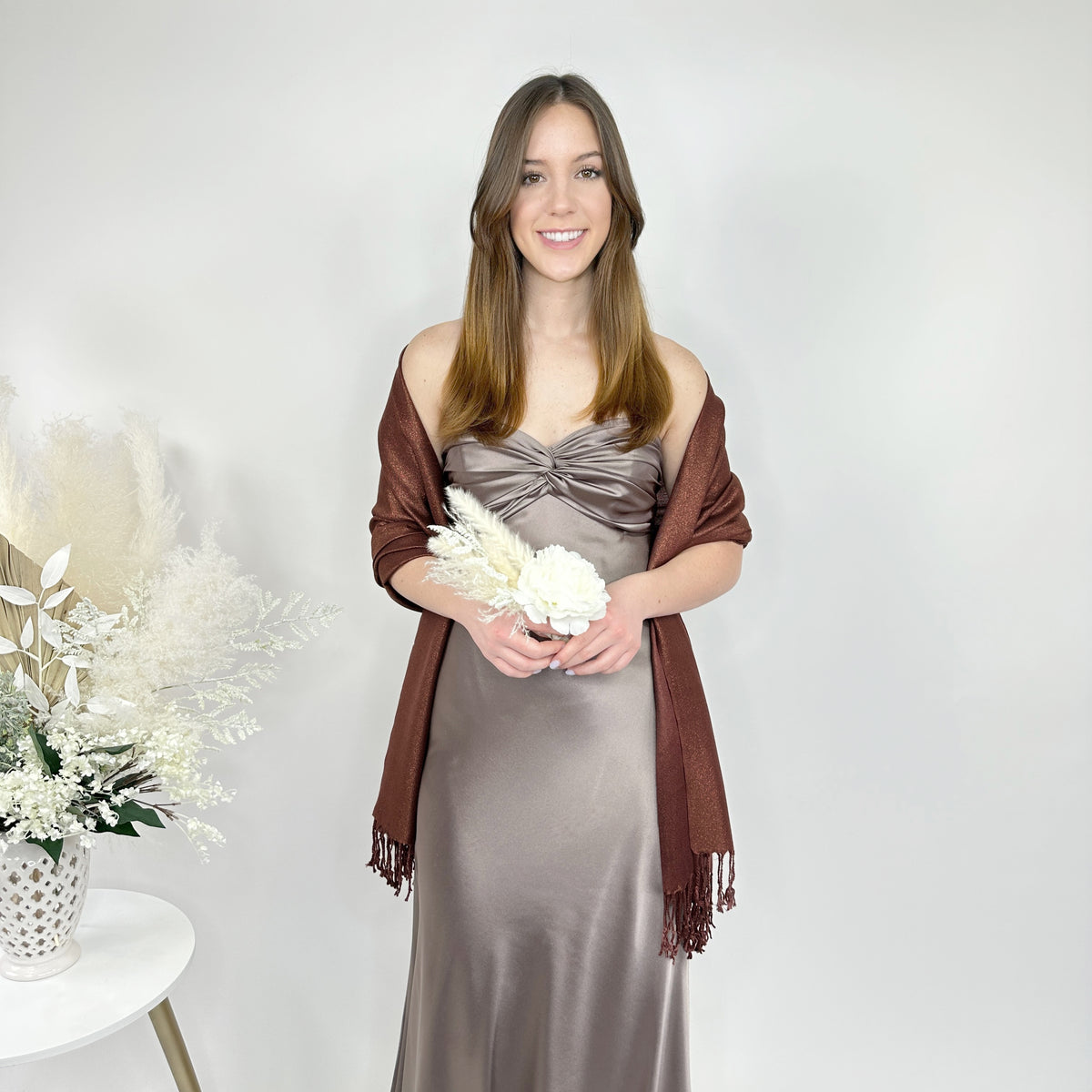 Copper Metallic Pashmina Scarf