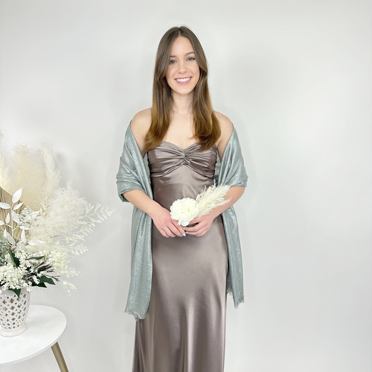 Silver Metallic Luxury Shawl