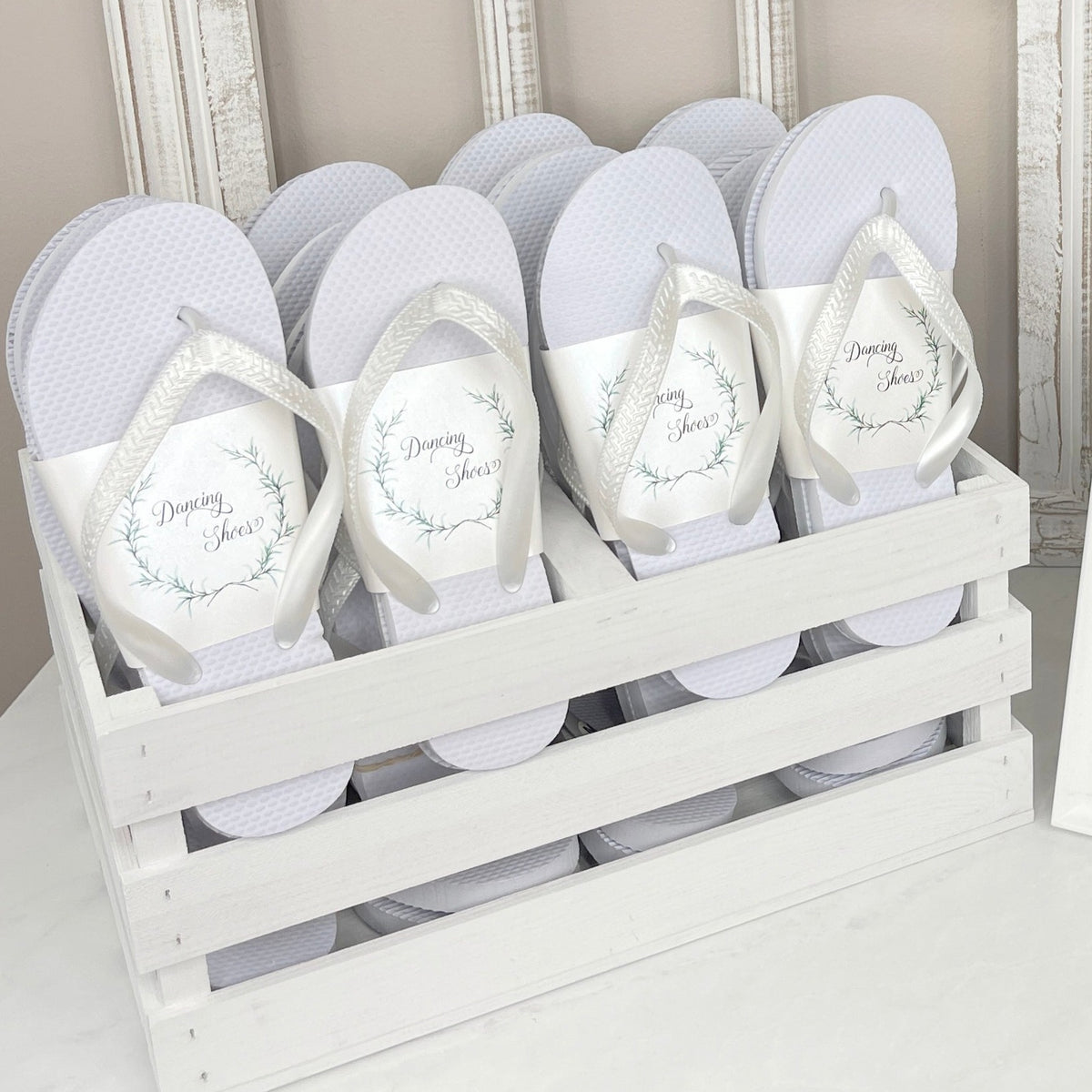 Personalised Wedding Flip flop dancing shoes basket sign