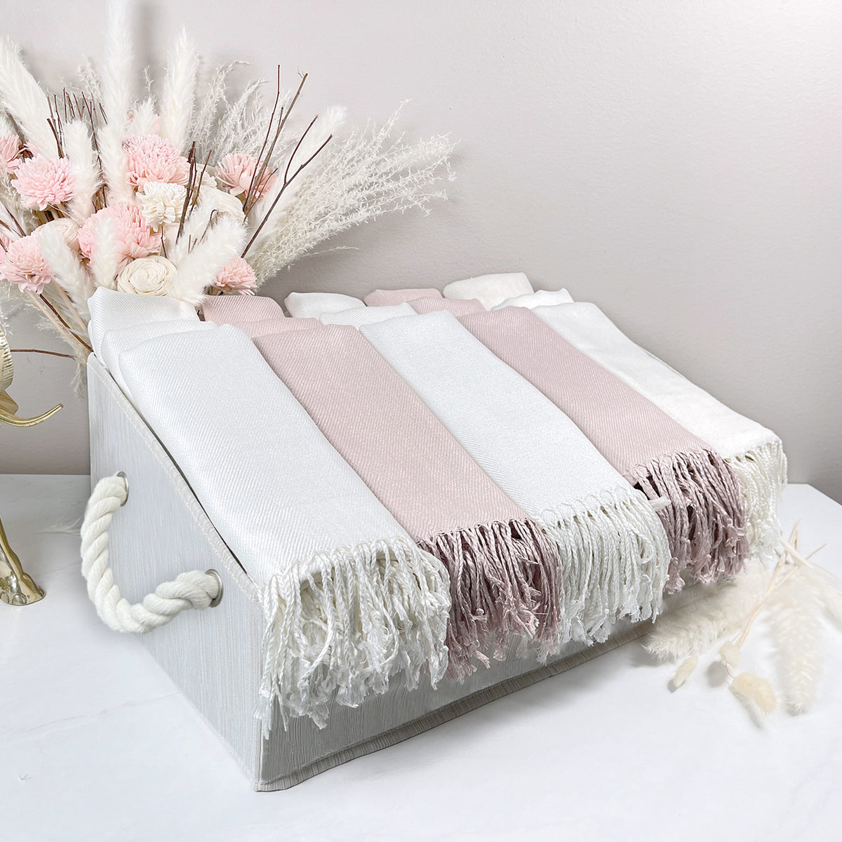 40 Pashmina Solid Neutral Bundle - Wedding Favors, Bridal Shower, Party Favor