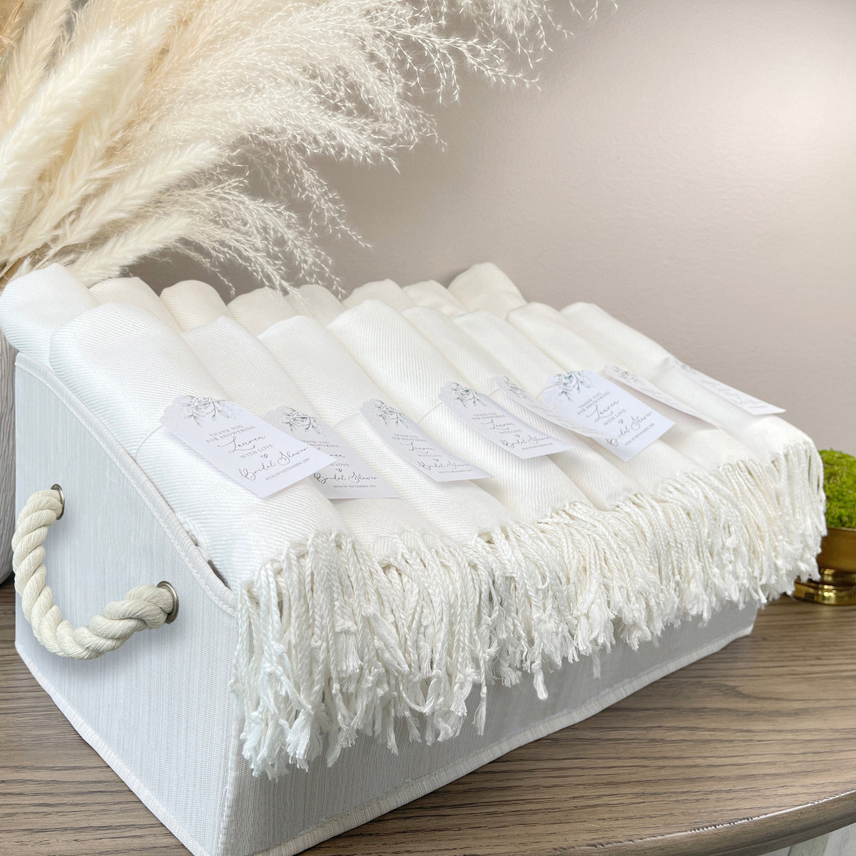 30 Ivory & Hang Tag Pashmina Bundle - Wedding Favors, Bridal Shower, Bridesmaid Gift