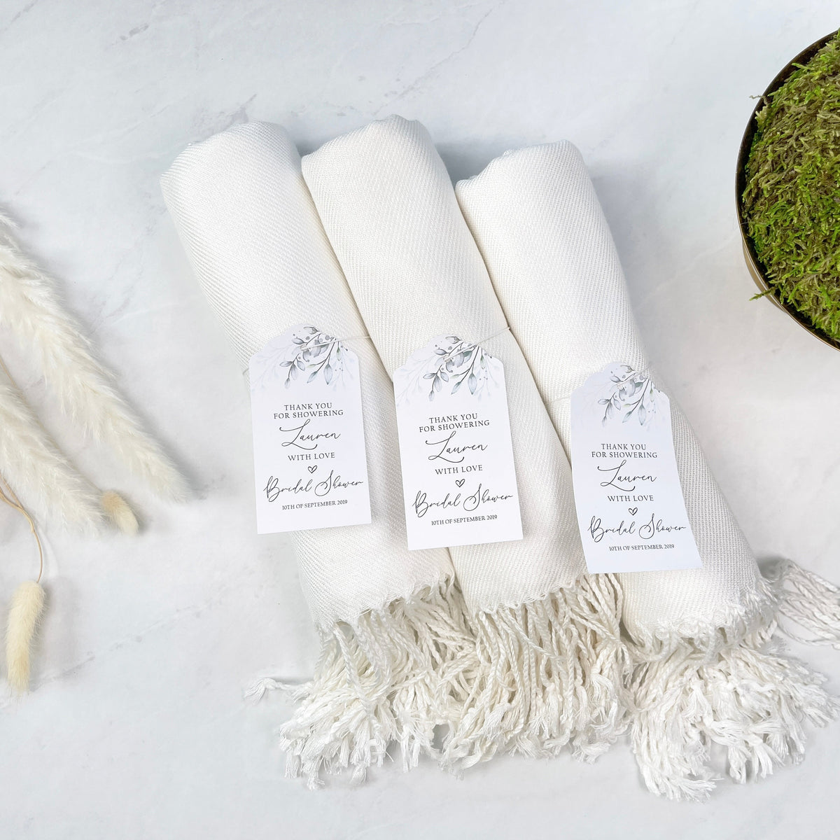 30 Ivory & Hang Tag Pashmina Bundle - Wedding Favors, Bridal Shower, Bridesmaid Gift