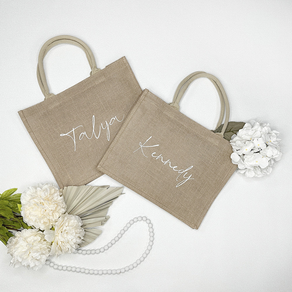 Burlap Tote Bridesmaid Gift