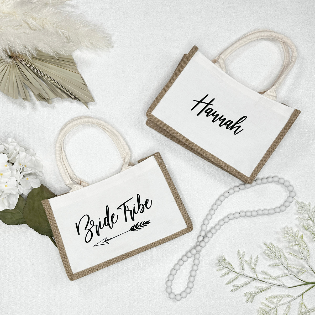 Burlap Canvas Tote Bridesmaid Gift