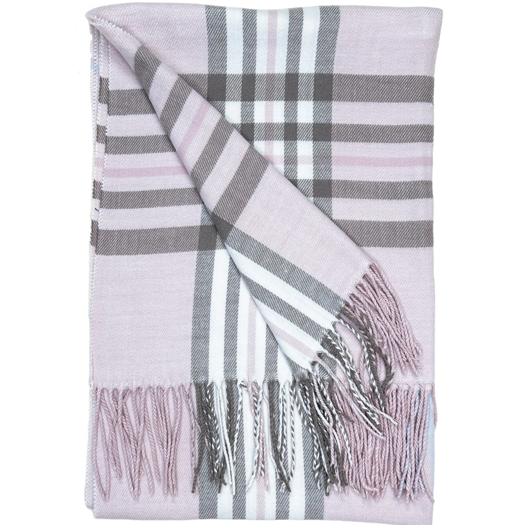 Pink Plaid Cashmere Pashmina Shawl Bulk Wedding Favors