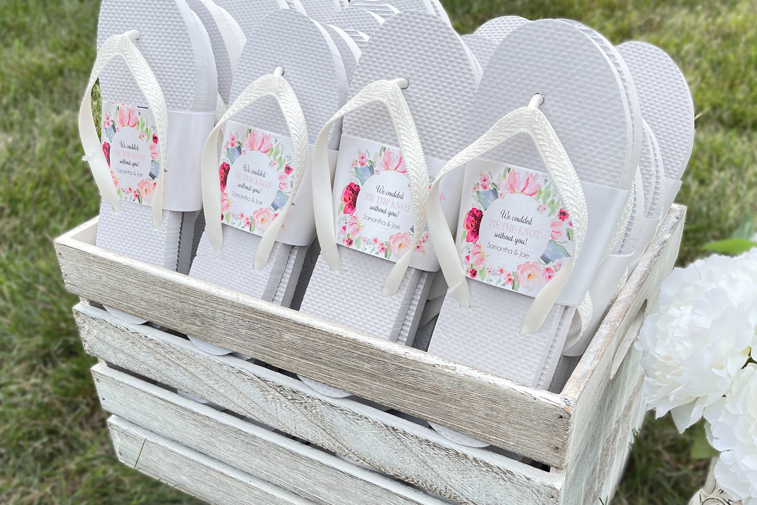 Rustic Crate Wedding Flip Flop Favors Kit