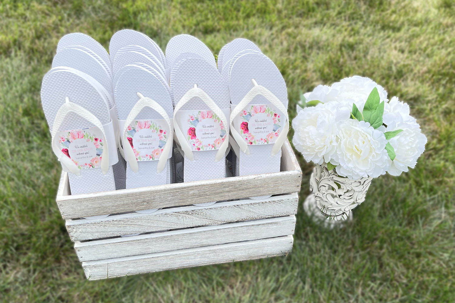 Rustic Crate Wedding Flip Flop Favors Kit