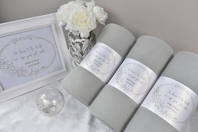 Silver Polar Fleece Bulk Blanket Wedding Favor