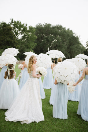 Bridal Lace Parasol Umbrella - Reception Flip Flops
