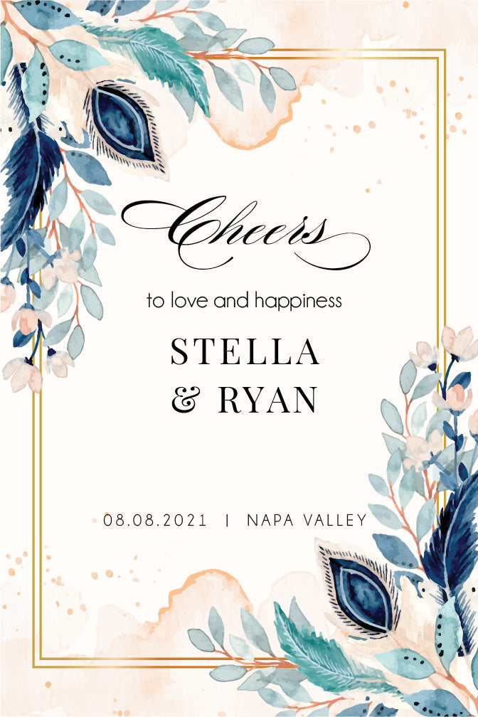 Wedding Wine Label Style 3 - Set of 2