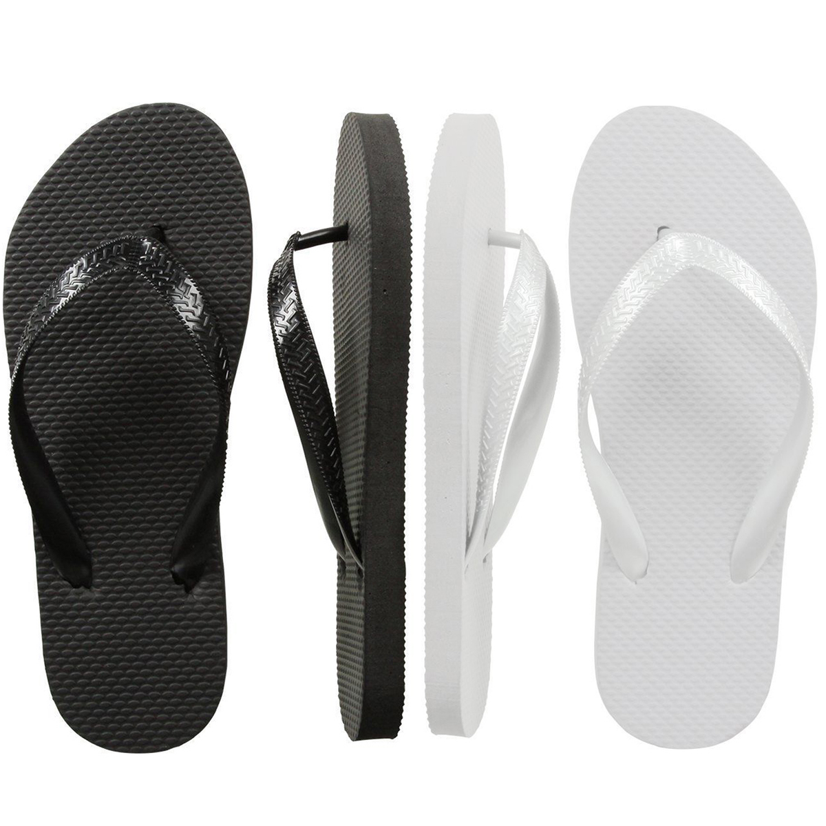 Black White Flip Flops in Bulk 40 pairs