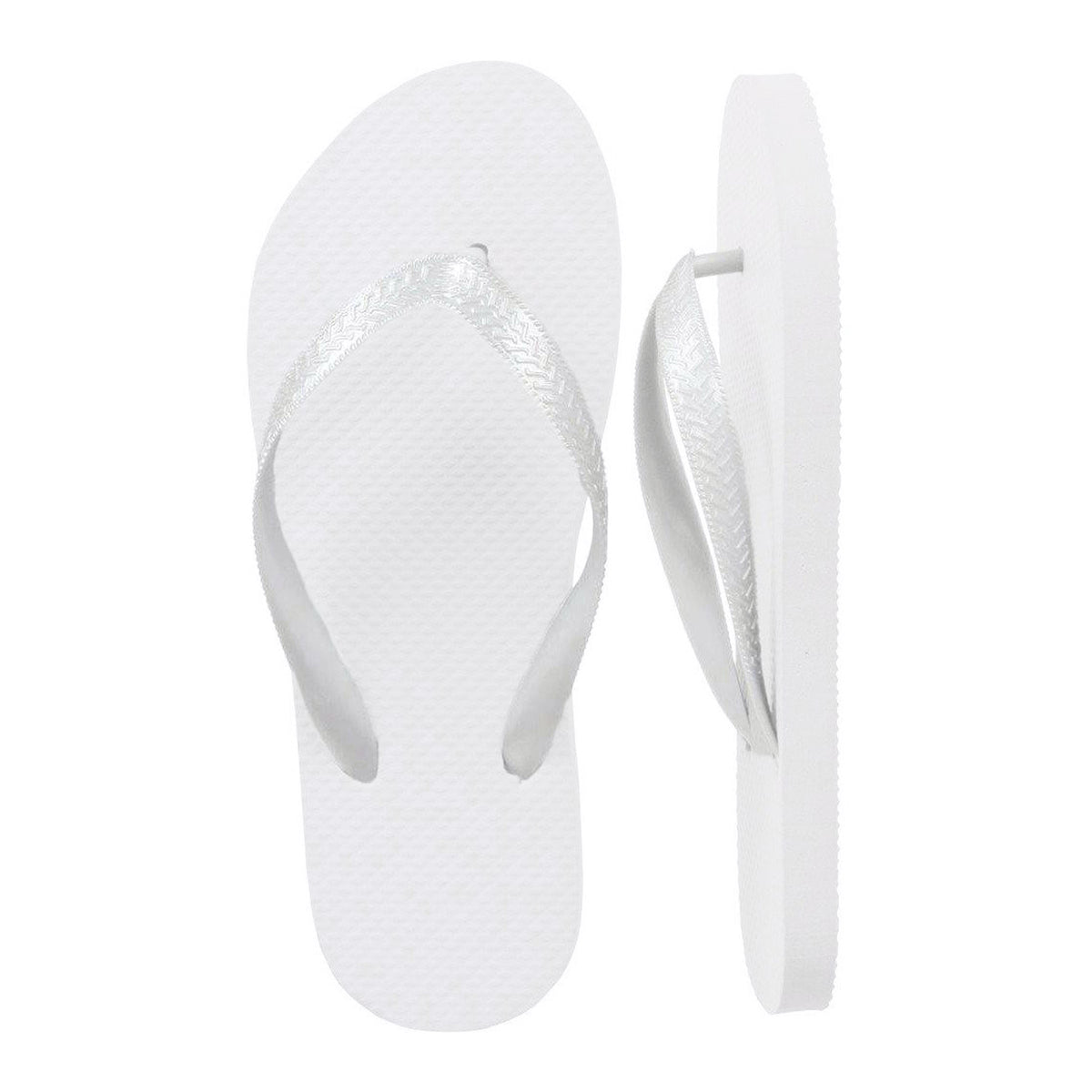 Wholesale Women's Flip Flops - White- 50 pairs —
