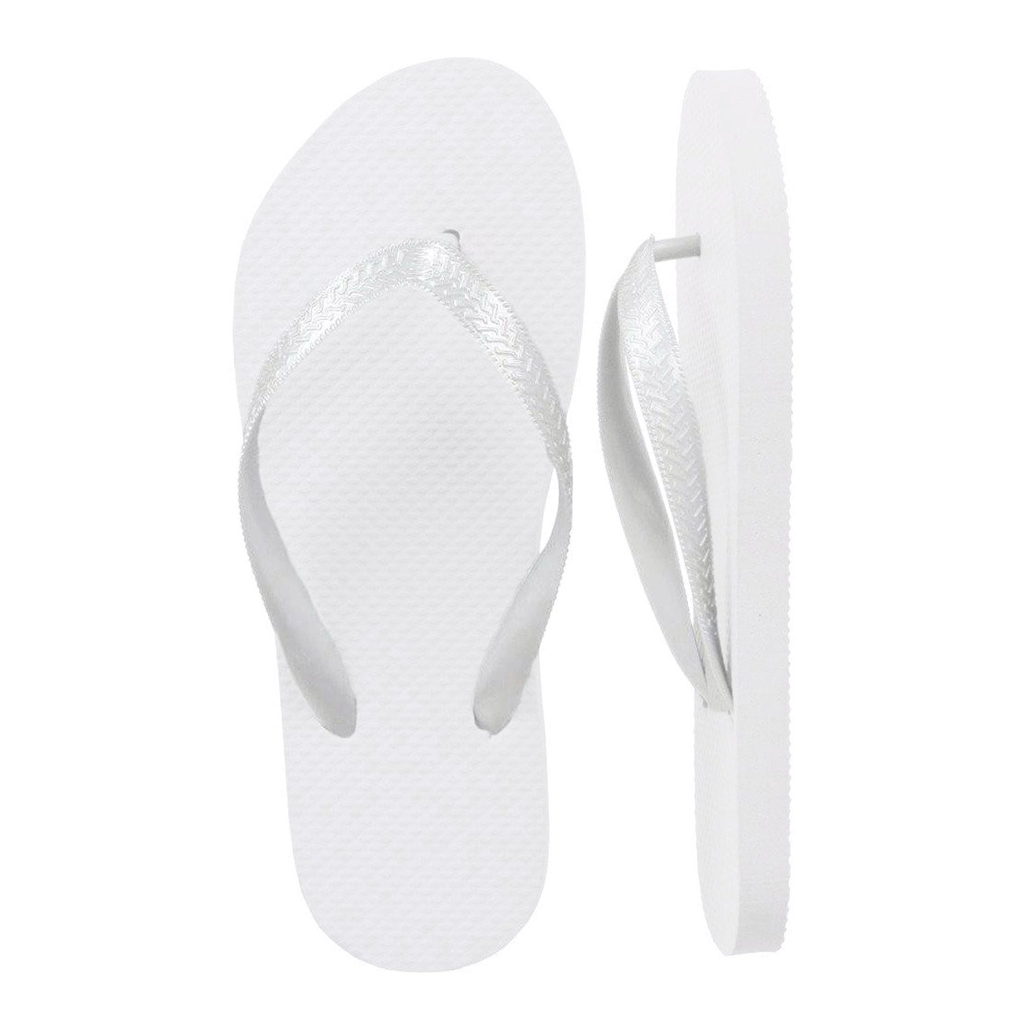 Pearly White Flip Flops in Bulk, 20 Pairs
