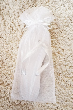 White Organza Bag - Reception Flip Flops