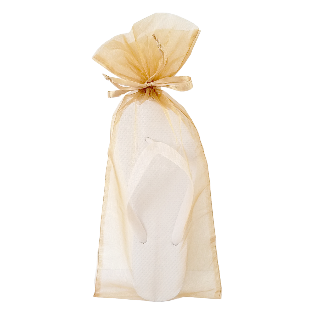 Champagne Flip Flop Organza Bag