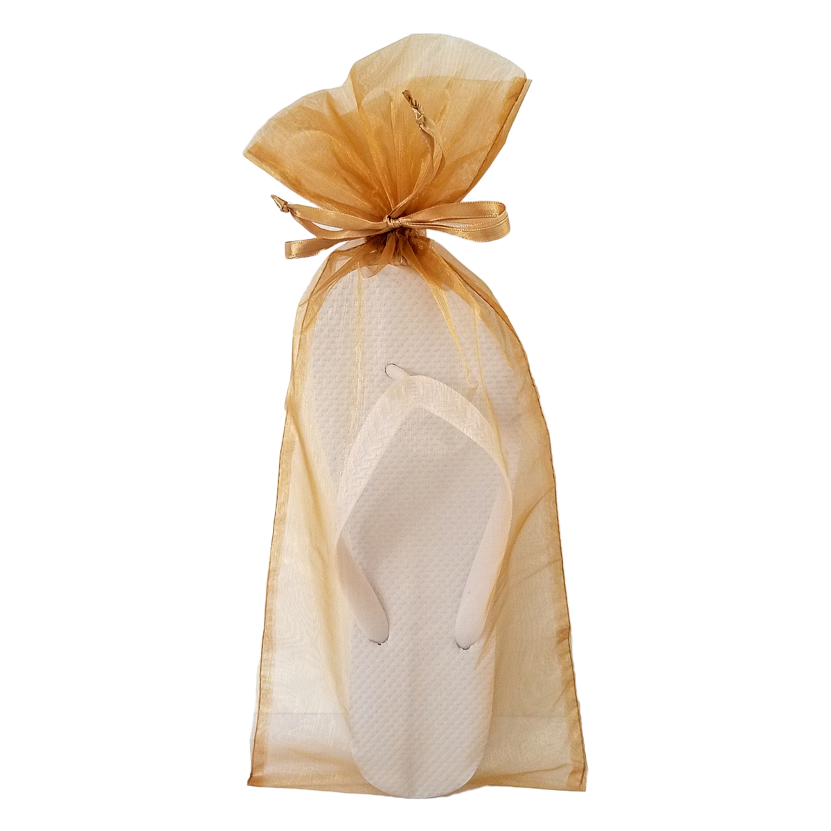 Gold Flip Flop Organza Bag