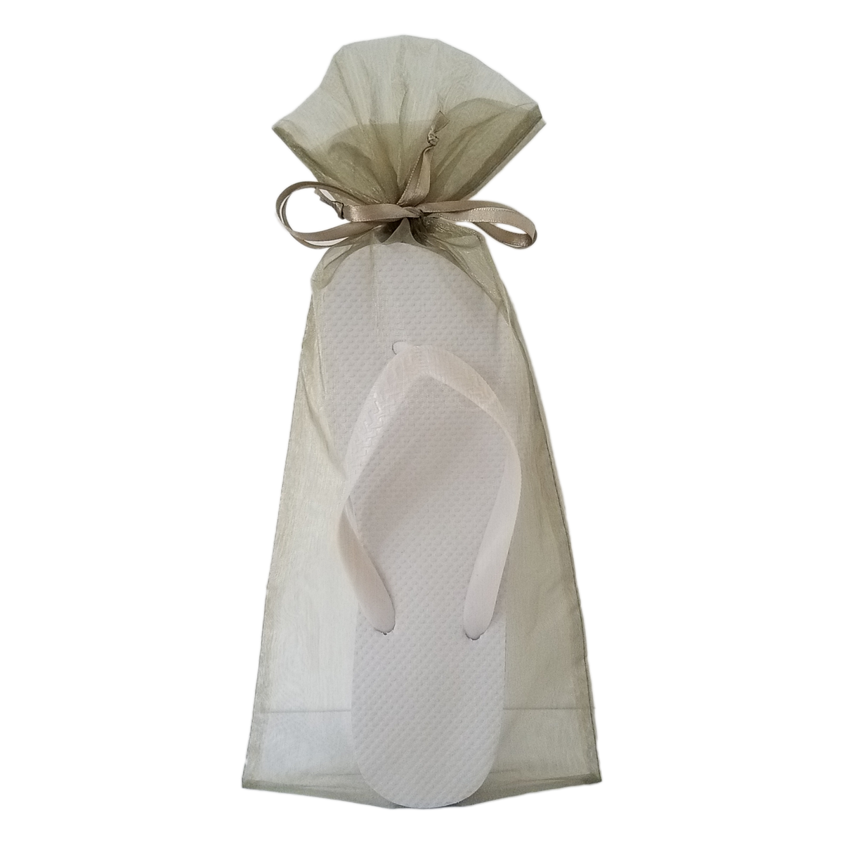 Olive Flip Flop Organza Bag