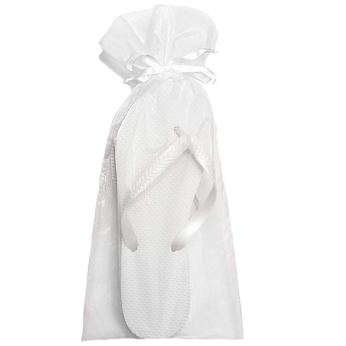 White Flip Flop Organza Bag