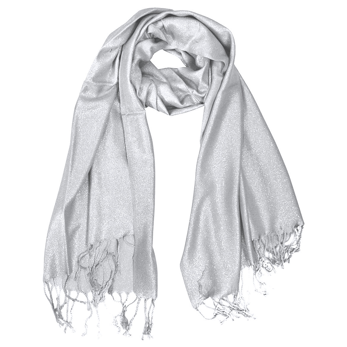 Silver Metallic Pashmina Scarf