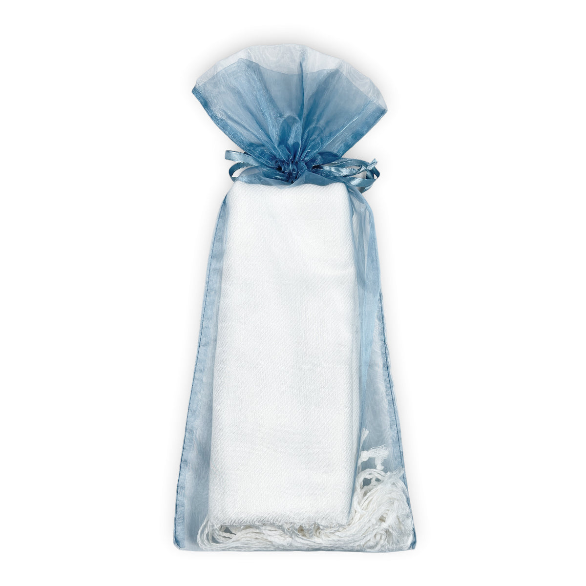 Steel Blue Pashmina Organza Bag
